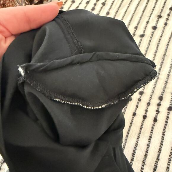 80s Vintage | LUCI PELLINI | Black Silk Split Neck Blouson Sleeve Midi Dress 5/6 - Picture 6 of 10